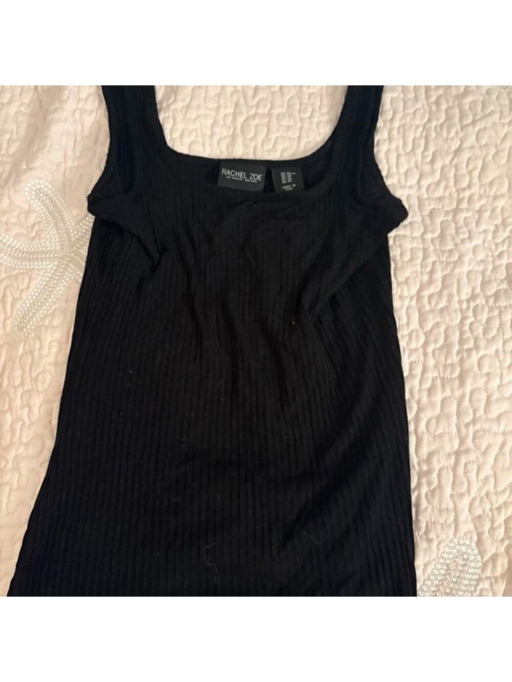 Rachel Zoe black ribbed tank top in XS #rachelzoe #ribbed